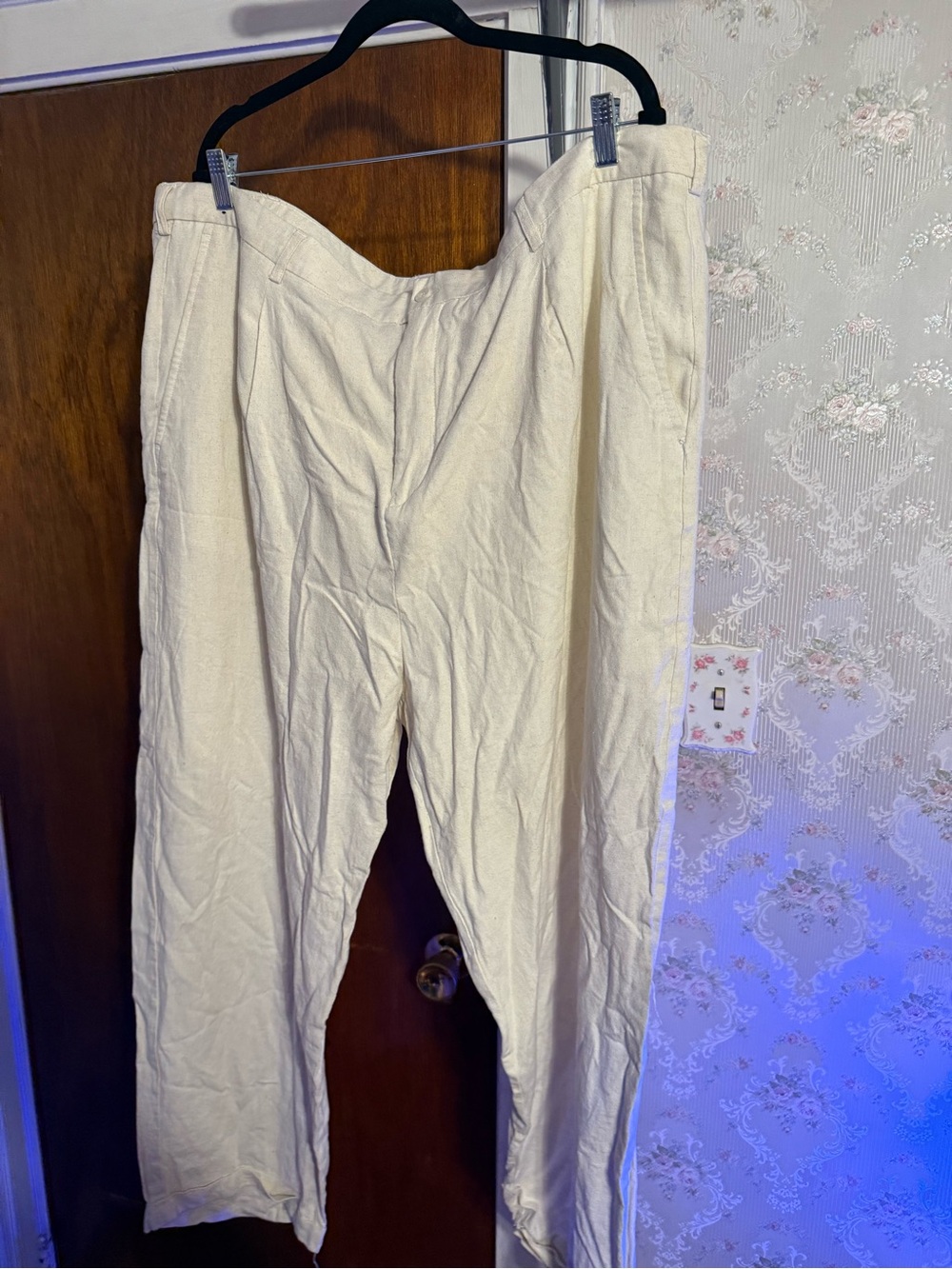 Men's Cream Casual Pants and Shirt Set